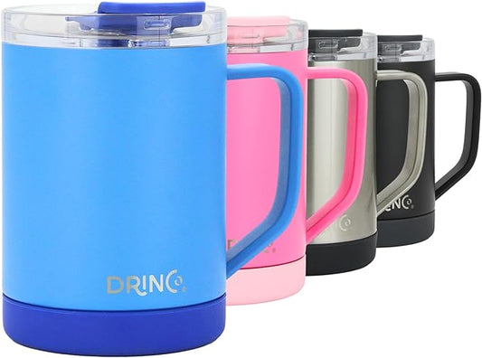 Drinco 16 oz Coffee Mug, Vacuum Insulated Camping Mug with Lid, Double Wall Stainless Steel Travel Mug Insulated Tumblers Coffee Mugs Coffee Cups Tea Cup (16oz Royal Blue)