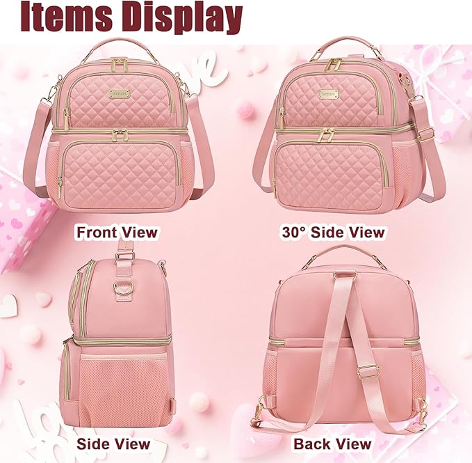 Weitars Lunch Bag for Women,Dual Compartment Lunch Box for Women Lunch Tote for Work,Insulated Leakproof Large Lunchbox Lunch Cooler for Adult for Men, Women, Lunchbag for Hiking,Picnic,Beach