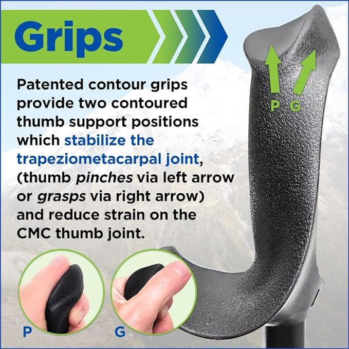 York Nordic Motivator Walking Poles for Balance and Rehab - Patented Stability Grips - Lightweight, Adjustable, and Collapsible - 2 Pieces Adjustable w/flip Locks - Heights 4'6" up to 6'2" - 230 lbs