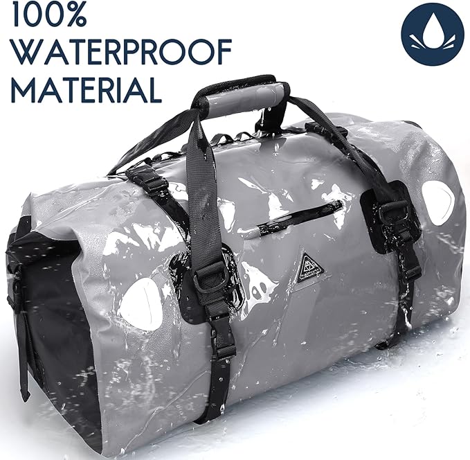 Haimont Waterproof Duffel Bag Roll-top Dry Duffel Bag with Quick-fixed Straps for Motorcycling, Rafting, Boating, SUP, Kayaking, Travel, 50L/70L