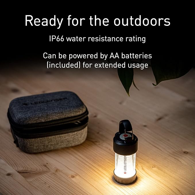 Ledlenser, ML4 Outdoor Lantern, Ultra-Compact and Lightweight Area Lighting, 300 Lumens, Rechargeable Battery