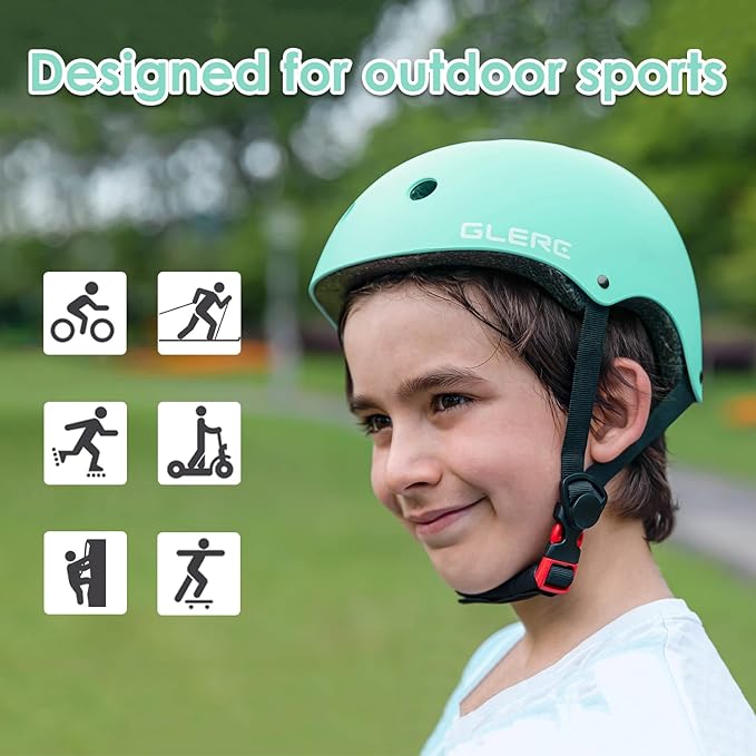 Glerc Warrior Kids Bike Helmet, Adjustable Toddler Helmet for Age 3-16 Years Boys Girls, Sport Helmet for Skateboard Scooter Skating Skiing Climbing & Lightweight, Multiple Colors