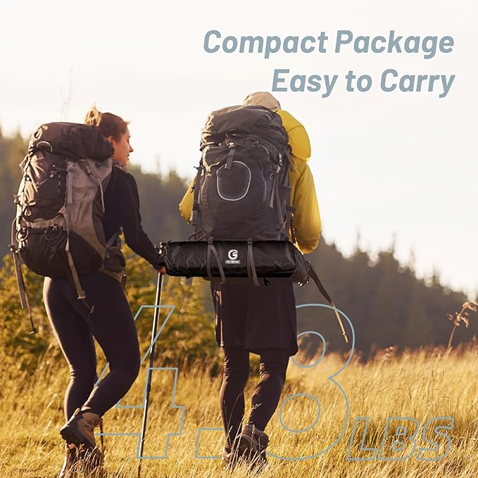 G2 Foldable Camping Cot, Durable Travel Tent Cot, Ultralight for Backpacking, Summer Hiking, Mountaineering, Max Loading Capacity 264lb, Easy to use for Woman & Man, Comes with Storage Bag