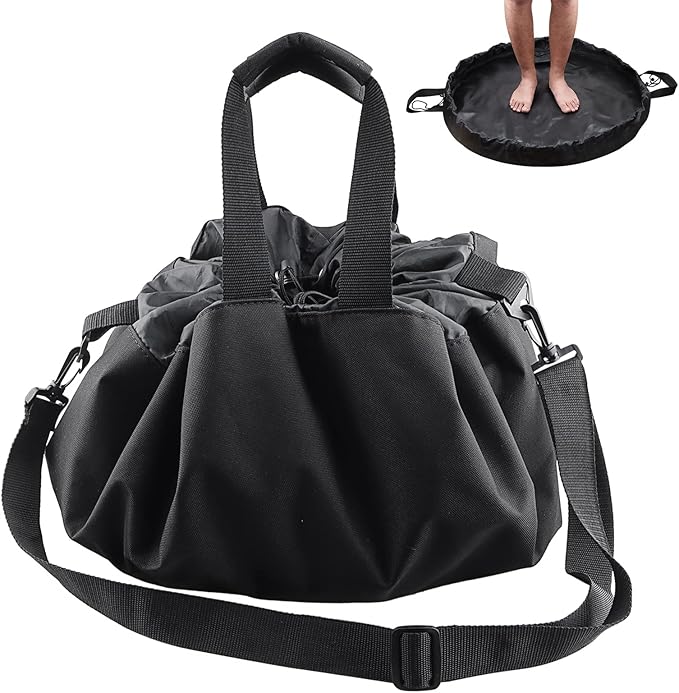 Wetsuit Change Mat, Portable Large Beach Dry Bag Waterproof Changing Mats with Shoulder and Handle Strap for Surfing