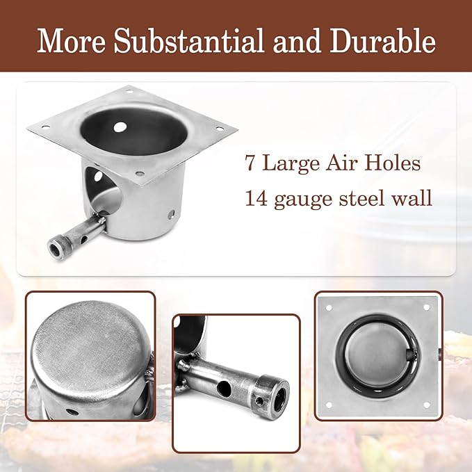 QuliMetal Fire Burn Pot Replacement Parts for Pit Boss and Traeger Pellet Grills, Replacement for Traeger and Pit Boss Fire Pits, Upgraded Heavy - Duty Steel FirePot with Ash Remover and Screws