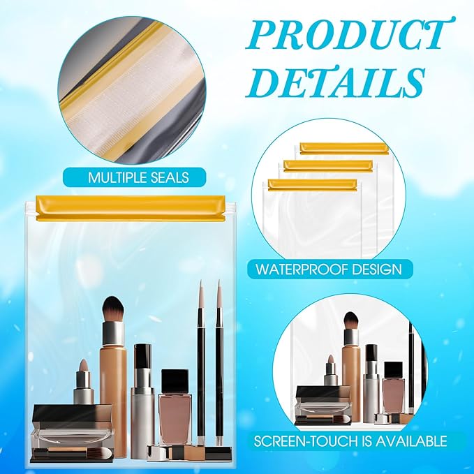 8 Pack Clear Waterproof Bags Large Water Tight Pouch Dry Bags 10 x 13 inches Waterproof Phone Cases Boating Pouch Holder for iPhone iPad Maps Camera Swimming Kayaking Hiking Fishing Beach