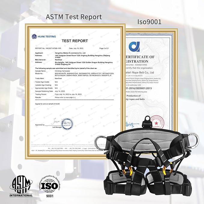 NewDoar Climbing Harness, Mountaineering Rock Climbing Harness, Half Body Harness for Rappelling Fire Rescuing Tree Climbing