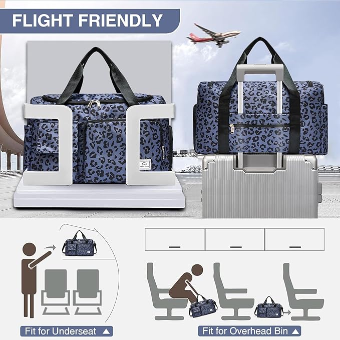 Small Gym Bag for Women, Travel Duffle Bag Carry On Weekender Bag with Shoe Compartment