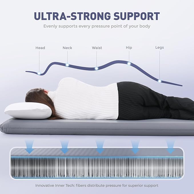 Elegear FiberAir Camping Sleeping Pad, 4’’ Ultra-Thick & 1100lb Ultra-Support Camping Air Mattress with Multi-Function Electric Pump, Durable Sleeping Pad for Camp/Backpacking/Hiking/Tent/Home