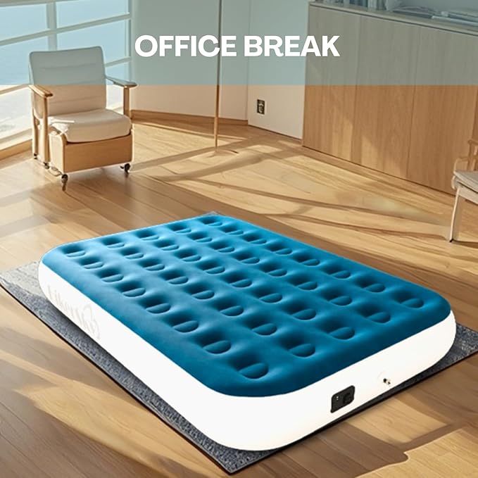 Full Air Mattress with Built in Pump,10" Blow up Air Bed, 2 Mins Quick Self-Inflation/Deflation, Foldable Inflatable Mattress for Home/Travel, 10'' Full Blue