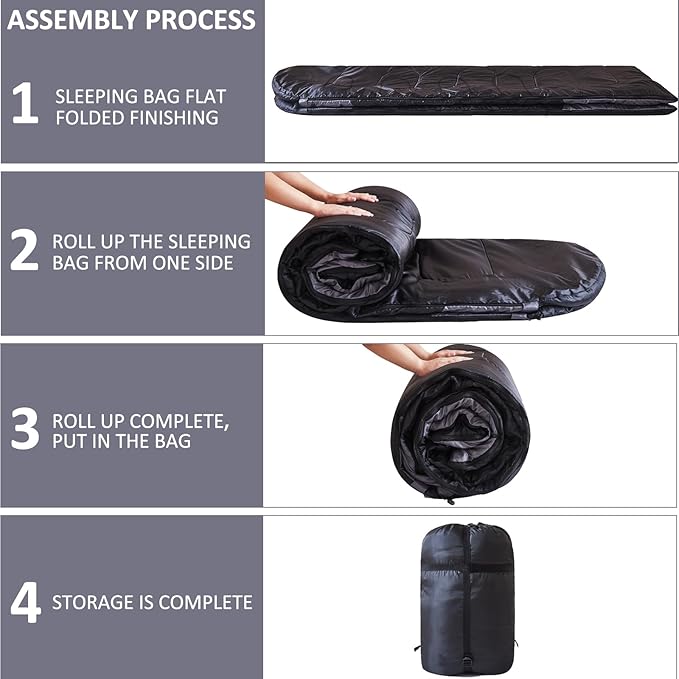 oaskys Double Sleeping Bag for Adults with 2 Pillows - Queen Size XL Waterproof Sleeping Bag for All Season Camping Hiking Backpacking 2 Person Sleeping Bags for Cold Weather & Warm