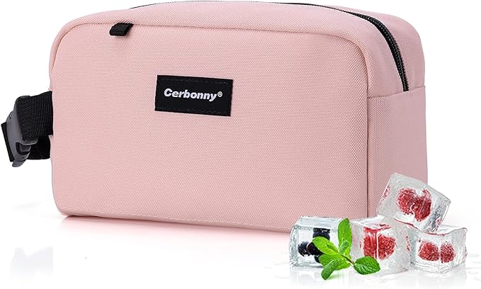 Cerbonny Cooler Bag Freezable Lunch Bag for Work School Travel,Leak-proof Small Lunch Bag,Small Insulated Bag For Kids 3+/Adults,Freezer Lunch Bags,Freezable Snack Bag,Pink