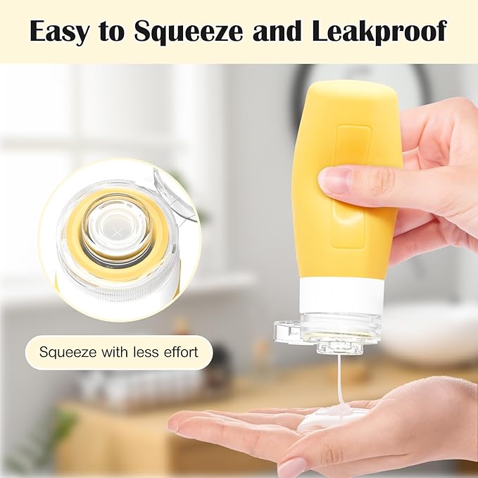 Redfly 17PCS Travel Bottles for Toiletries, TSA Approved Travel Size Containers,Silicone Leak Proof Containers Kit for Toiletries, Shampoo, Conditioner, Lotion & Creams Colorful