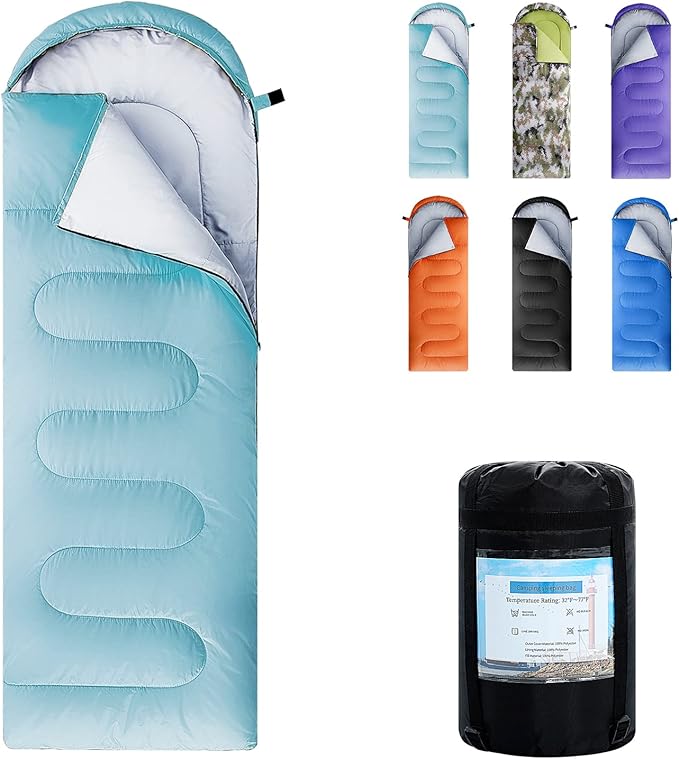 Sleeping Bags for Adults,Kids & Girls-Warm & Cold Weather Lightweight Waterproof Sleeping Bag Backpack with Compact Bag,Great for 3-4 Seasons Hiking,Camping and Outdoor Mountaineering