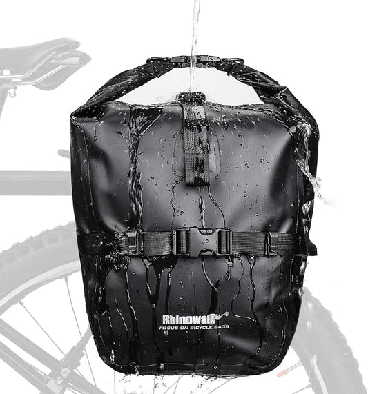 Rhinowalk 20L Bike Pannier Bag Waterproof Bicycle Rear Seat Trunk Bag for Cycling Bicycling Traveling Riding