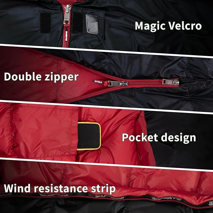 Down Sleeping Bag 620FP,3 Season Ultralight Sleeping Bag for Adults & Teens, Lightweight, Compact for Hiking, Camping & Backpacking.