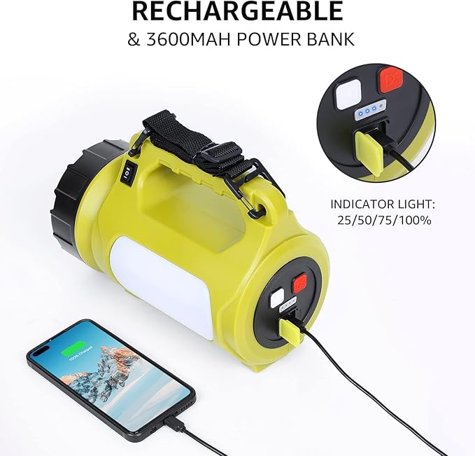 LE Rechargeable LED Lantern, Camping Essentials, 1000LM, 5 Light Modes, Power Bank, IPX4 Waterproof, Lantern Flashlight for Hurricane Emergency, Hiking, Home and More, USB Cable Included