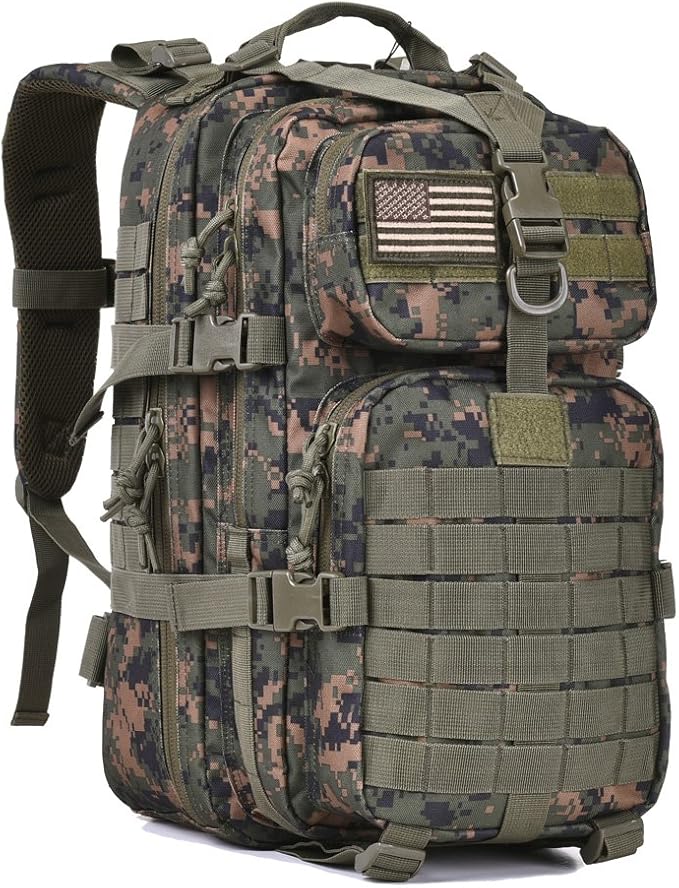 REEBOW GEAR Military Tactical Backpack Small Molle Assault Pack Army Bug Bag Backpacks Rucksack Daypack (Woodland Camo)