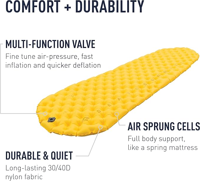 Sea to Summit Ultralight Backpacking Air Mattress, Large (78 x 25 x 2 inches)