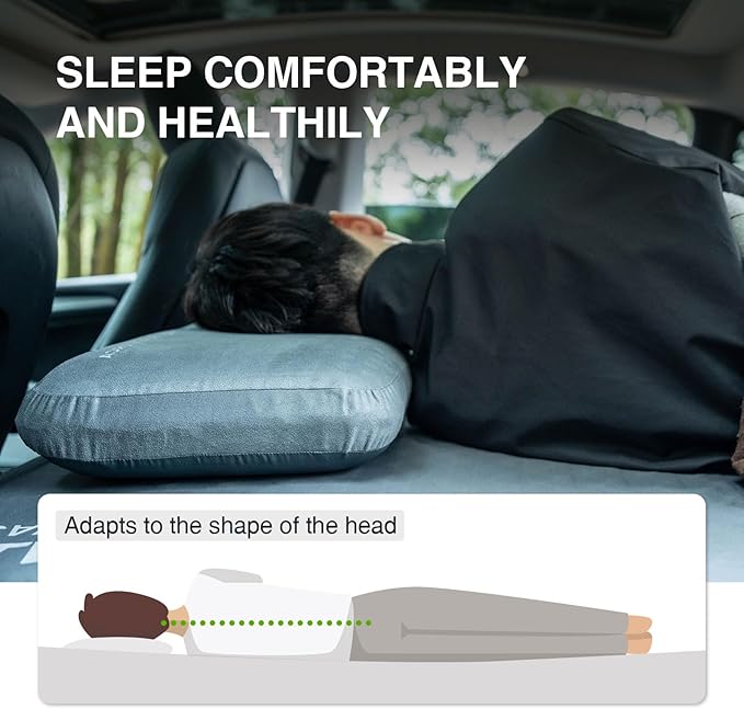 Camping Pillow, Memory Foam Travel Pillow with Portable Bag, Travel Pillows for Sleeping Hiking Pillow for Car Camping, Airplane, Backpacking