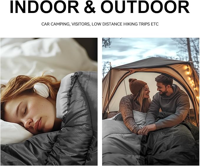 Sleeping Bags for Adults Cold Weather,Portable, Waterproof,Lightweight Sleeping Bag for Tall Girls Boys with Compression Sack for Warm Camping, Hiking, Outdoor & Indoor