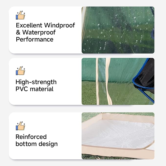 Pop-Up Sports Tent, Transparent Bubble Tent, Weatherproof Igloo Tent, Clear Tent for Winter Sports, Cold Weather Tent