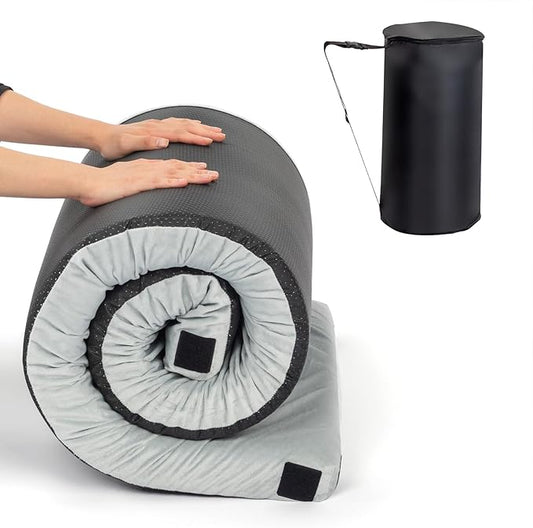 Outvita Sleeping Pad, Portable Camping Mat, CertiPUR-US Memory Foam Camping Mattress, Roll Up Floor Bed for Tent, Cot, Truck, Car, Outdoor Travel w/Portable Bag (3" with Pillow / 2.5" Without Pillow)