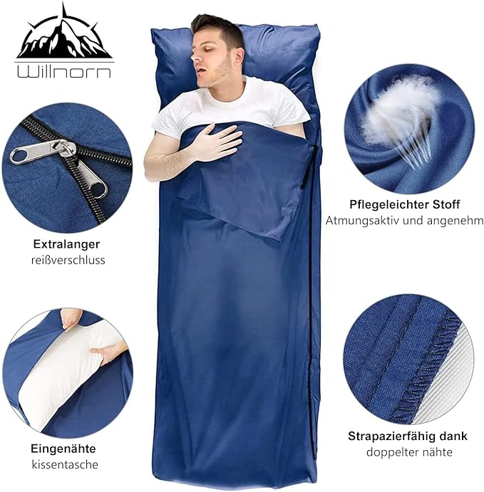 Sleeping Bag Liner,Travel Sheets & Adult Sleep Sack & Self Tan Sleep Sack for Backpacking,Hotel, Hostels, Lightweight Single Camping Sleep Pod