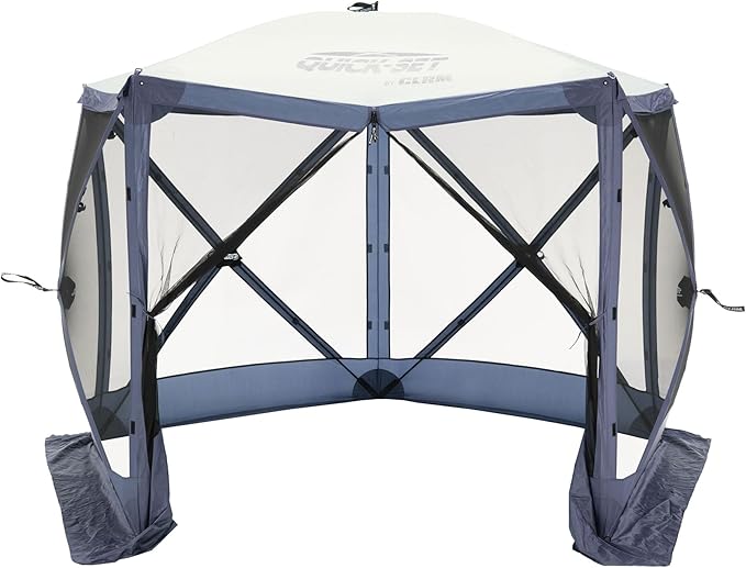 CLAM Pop Up Screen Tent, Outdoor Camping Gazebo Canopy, Venture, 9' x 9', Blue