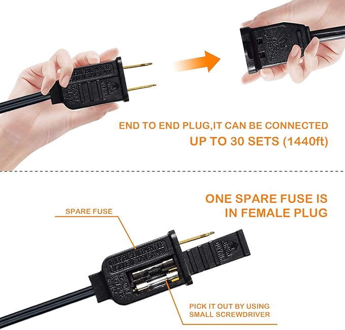 DGE Outdoor Long LED String Lights 96FT Patio String Light Shatterproof & Waterproof IP65, 18 AWG UL Listed Wire Bright String Light for Patio, Backyard, Gazebo, Porch, Wedding Party