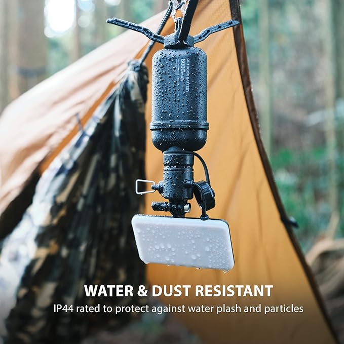 ELECOM NESTOUT Outdoor Camping LED Panel Flashlight w/ Mini Tripod, Dimmable USB Powered LED Light, IP44 Water Dust Resistant, 30-1000 Lumen, Portable Lantern for NESTOUT Power Bank, Black (Flash-1)