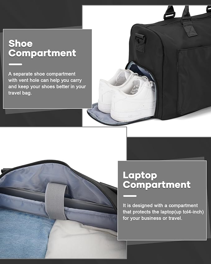 Gym Bag Womens,Travel Duffel Carry on Bag Sport Tote Bag Weekend Overnight Bag