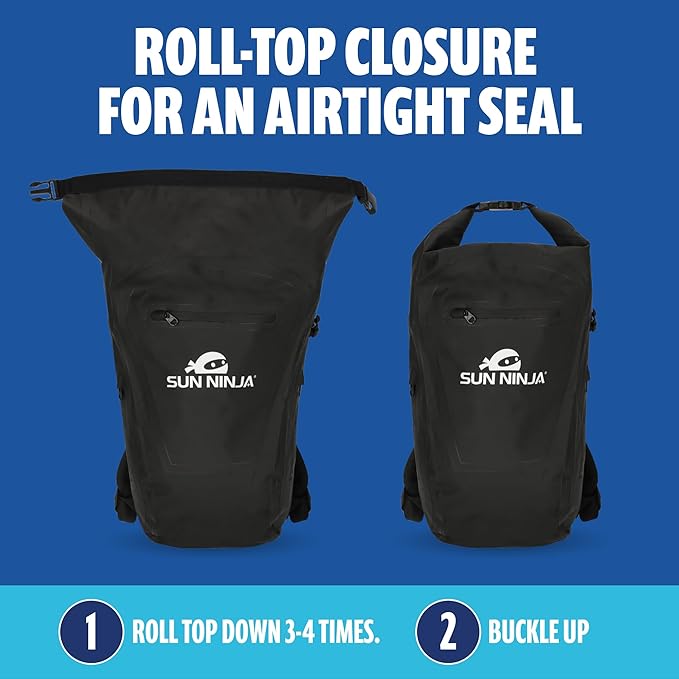 SUN NINJA Dry Bag Backpack, Waterproof Floating Drybag for Kayaking & SUP, Dry Bags Waterproof Backpack for Men & Women