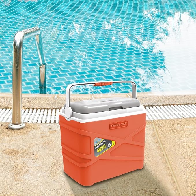 Pinnacle 10 Liter Insulated Cooler Lunch Box -Portable Camping/Picnic Hard Cooler –Coolbox Keeps Cool for 48 hrs. with Ice Retention–Heavy Duty Cooler for Beach, Grill, Travel,Tailgating,Small