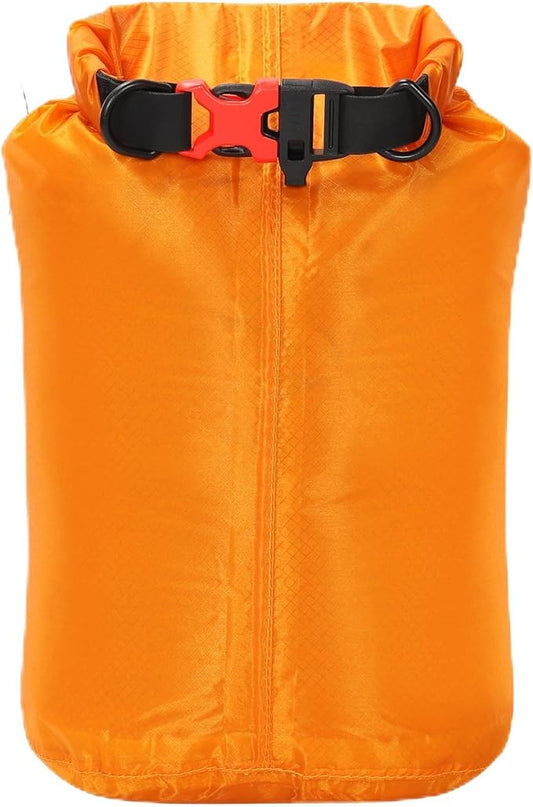Desoto Waterproof Dry Bag, Roll Top Lightweight Dry Storage Bag with Emergency Whistle for Travel, Orange (5L)