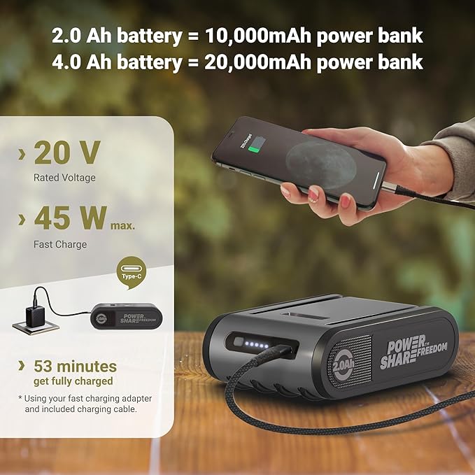 EXIT 20V 3-in-1 Rechargeable LED Lantern EX003, Portable, 800 Lumen Lantern Flashlight for Camping, Hurricane, Emergency, Hiking, Power Outages, 2.0 Ah Battery Included