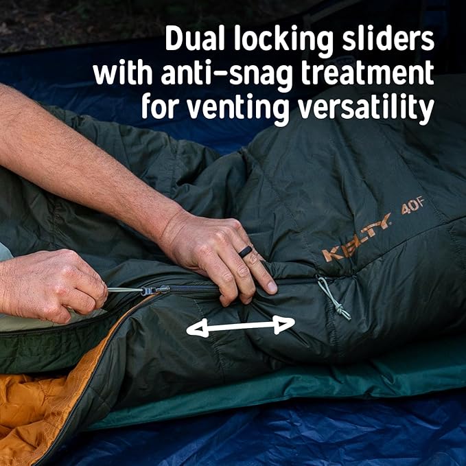 Kelty Cosmic Synthetic Fill 40 Degree Backpacking Sleeping Bag with Compression Straps, Compact and Lightweight, 2022