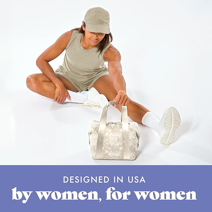 Fit & Fresh Neoprene Lunch Bag For Women, Insulated Womens Lunch Bag For Work, Tear & Stain Resistant Large Lunch Box For Women With Containers and Ice, Machine Washable Remi Lunch Bag, Tan Toile