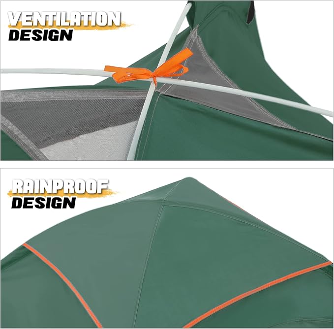 MoNiBloom 2 Person Dome Tent with Skylight, Ultralight Carry Family Tent Easy Set Up and Backpacking Tent with Lightweight Aluminum Alloy Frame for Adults Camping Hiking Outdoor Festivals, Blue
