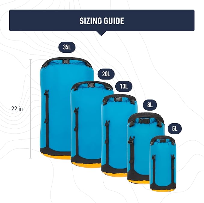 Sea to Summit eVac Compression Dry Bag, Waterproof Compression Sack, 8 Liter, High Rise Grey