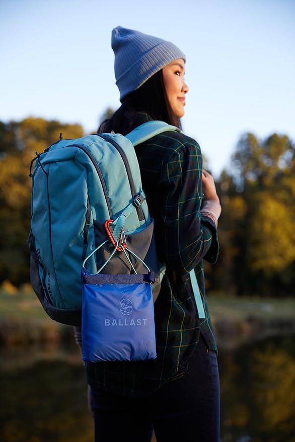 Ballast Beach Pillow – Comfy, Durable & Compact, Stays Put on Windy Beaches with Patented Sand Pouch, Inflatable Pillow for Beaches, Pools, Camping, Festivals and Travel (Palace Blue)