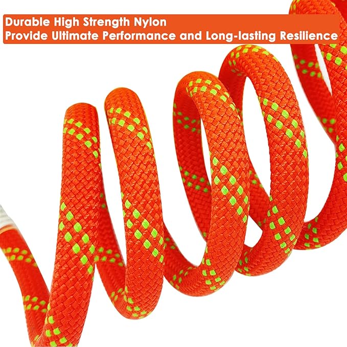 Generic Ritafc Static Rope UIAA Climbing Rope 11mm 100FT Rappelling Rope Orange for Mountain Tree Climbing, Rock Climbing,Hauling, Rescue, Climbing Equipment