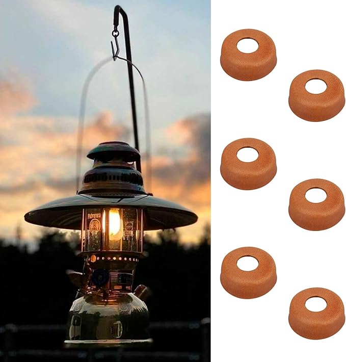 Lantern Accessories - 6 Pcs Leather Pump Cups for Coleman Gas Lantern 220 200 242 425 413 236 237 Models (216-5091) - Compatible with Coleman Gas Lanterns and Stove