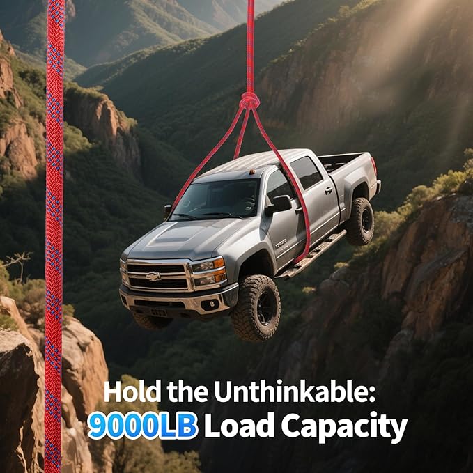 150Ft 1/2 Inch Heavy Duty Climbing Rope - for Tree Swing, Pulling, Outdoor & Gym Use (Red)