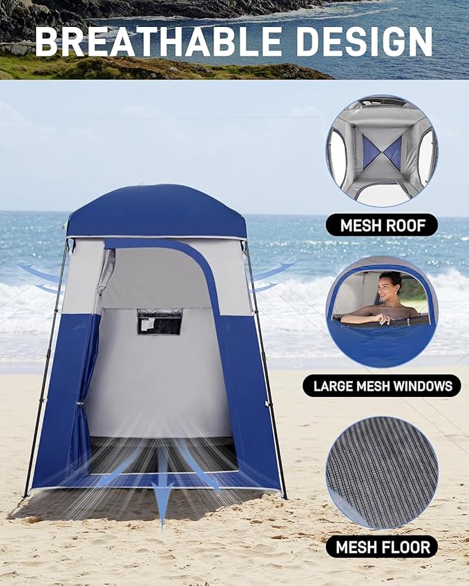 KingCamp Shower Tent, Portable Privacy Tent Outdoor Camping 1/2 Room Toilet Tents with Shower Bag & Dressing Room for Travel Beach Tailgate