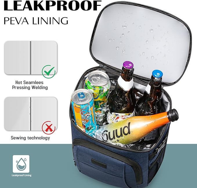 Tuwubi Cooler Backpack 35/42 Cans, Backpack Coolers Insulated Leak Proof for Men Women, Waterproof Soft Sided Lunch Camping Beach Travel Ice Chest Backpack Cooler Bag