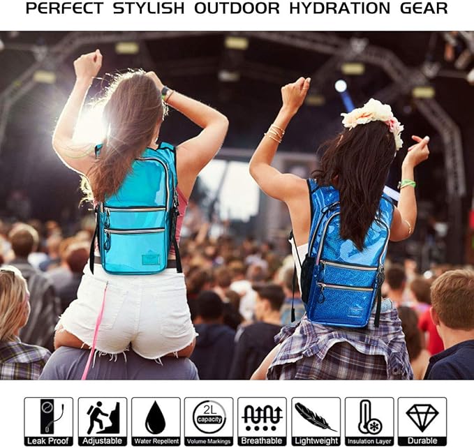 Hydration Backpack Pack, Water Backpack 20L Included 2L Hydration Bladder, Festival Essential - Rave Hydration Pack Hydropack for Hiking, Running, Biking, Festival Gear