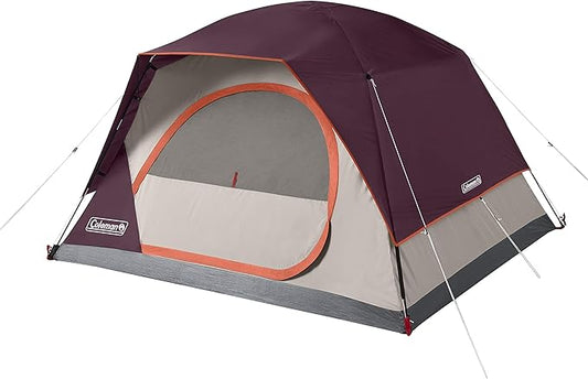 Coleman Skydome Tent with 5 Minute Setup, 2/4/6/8 Person Weatherproof Tent with Rainfly & Carry Bag, 20% More Headroom Than Traditional Tents