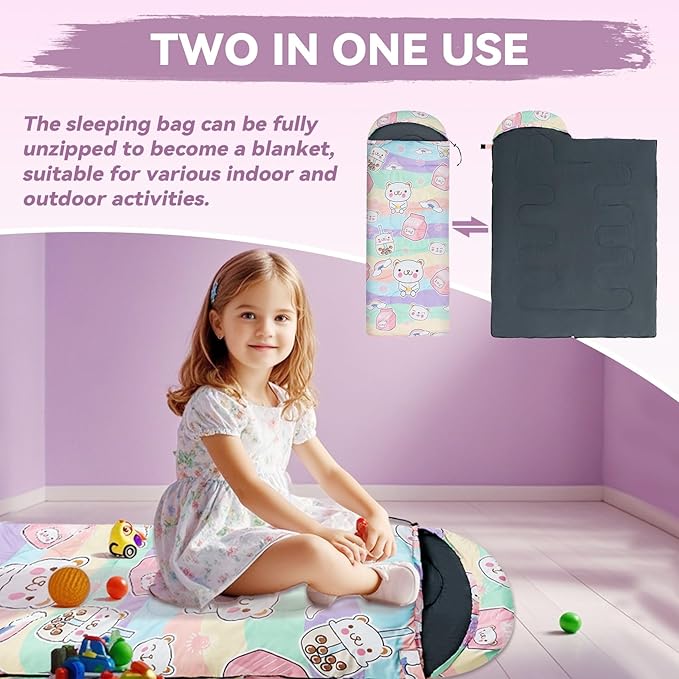 Kids Sleeping Bag for Camping - Lightweight 3 Season Backpacking Sleeping Bag, Compact Child Sleeping Bag for Girls and Boys, Waterproof Youth Sleeping Bag for Outdoor by Croosseoutdoors