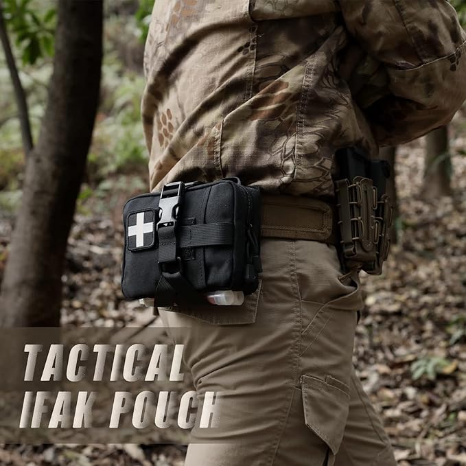 Tactical EMT Pouch, Rip Away Molle Medical Pouches IFAK Tear-Away First Aid Kit Emergency Survival Bag for Travel Outdoor Hiking